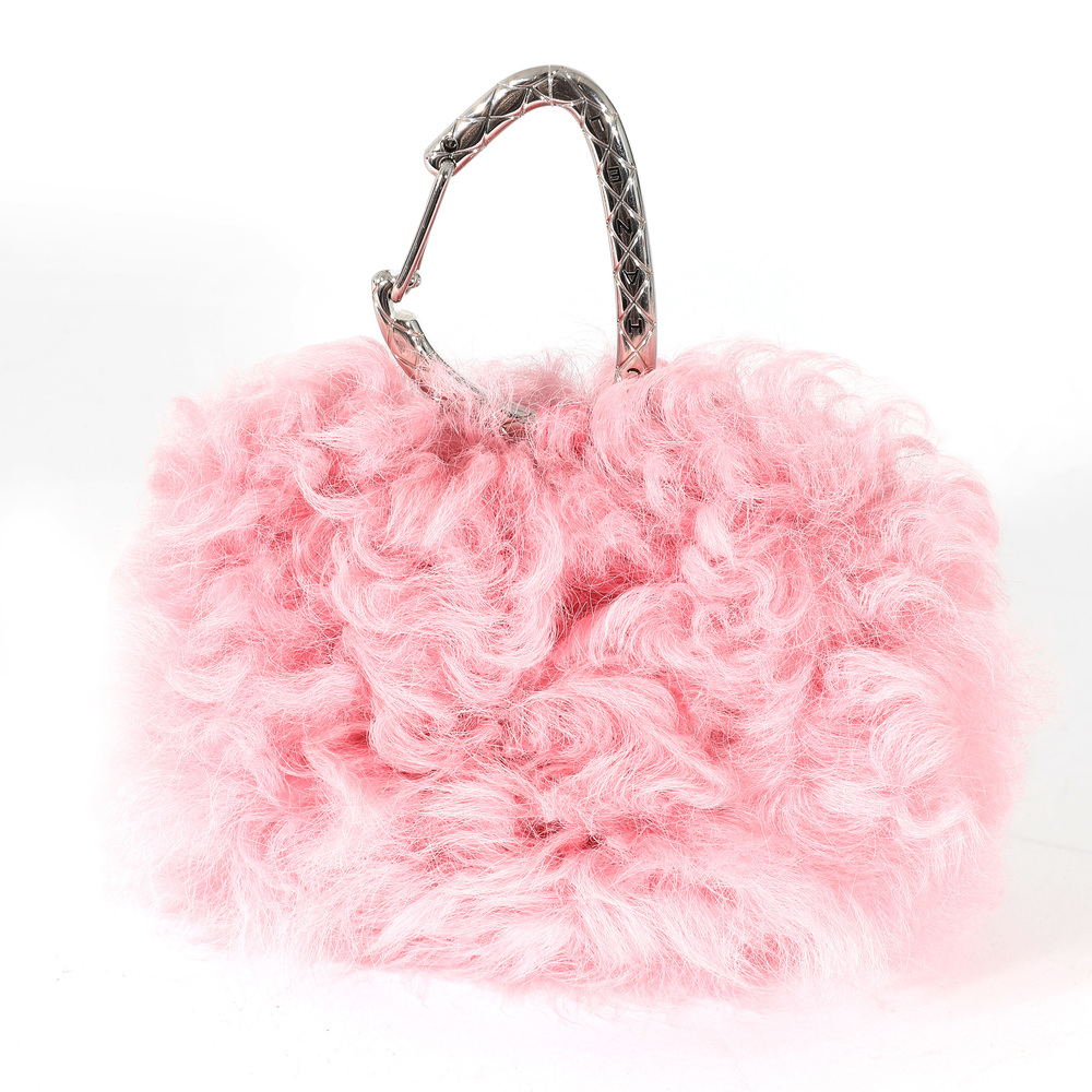 Chanel Pink Shearling Lambskin Jewel Hook Card Holder - Picture 2 of 7